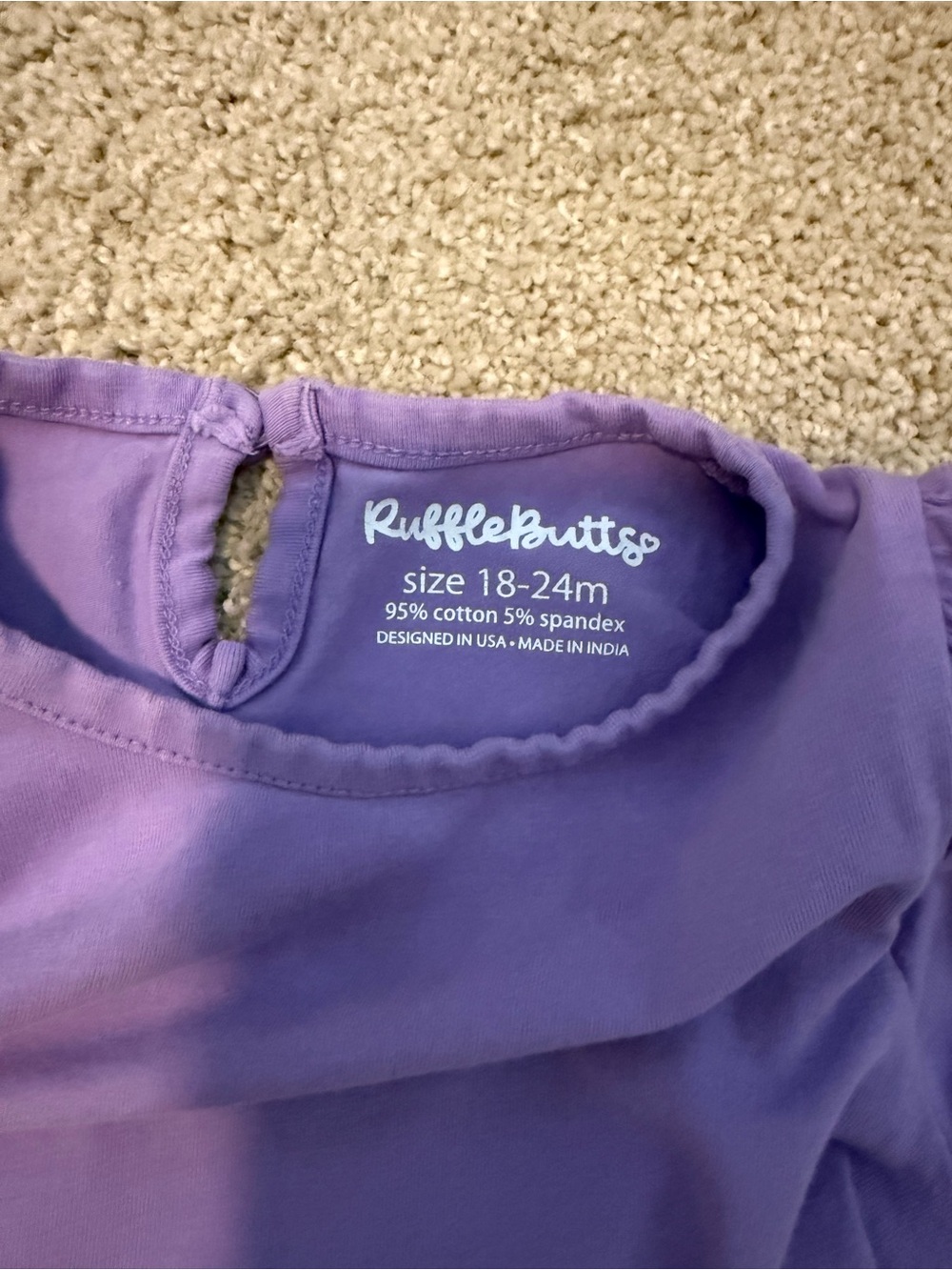 Ruffle Butts Lavender Long-Sleeve Ruffle One-Piece - Picture 2 of 3